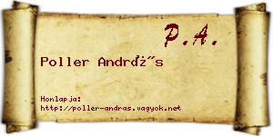 Poller András névjegykártya